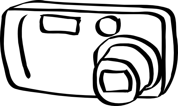 Whimsical Camera Clip Art At Clker - Camera Clipart Black White (600x359)