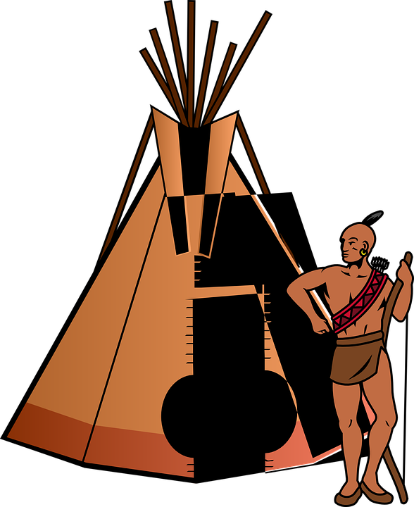 Tent Teepee Home Thanksgiving People Indian Tribe - Native American Teepee Clipart (588x720)
