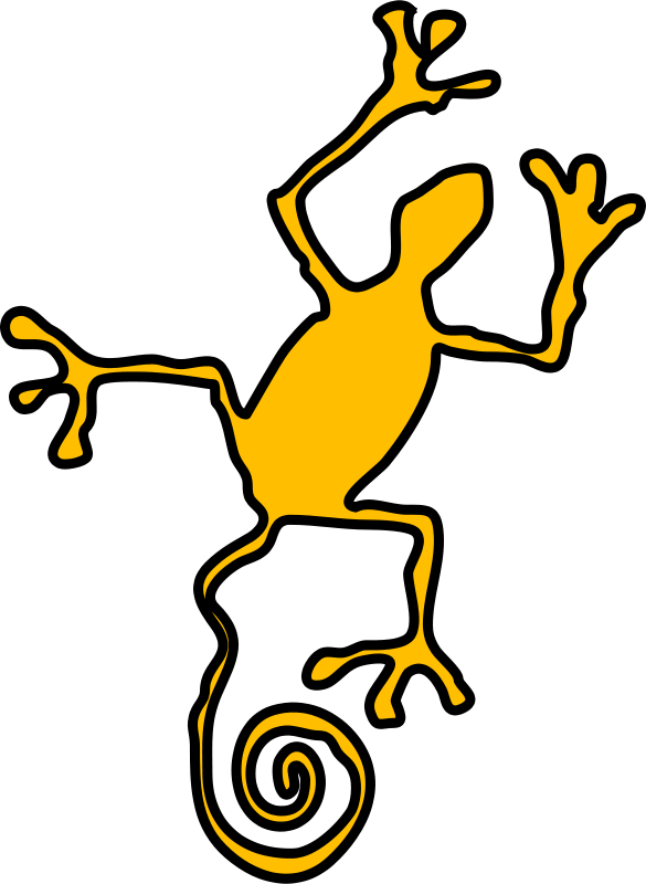 Lizard - Clipart - Black - And - White - Siluetas De Color Amarillo (1756x2400)