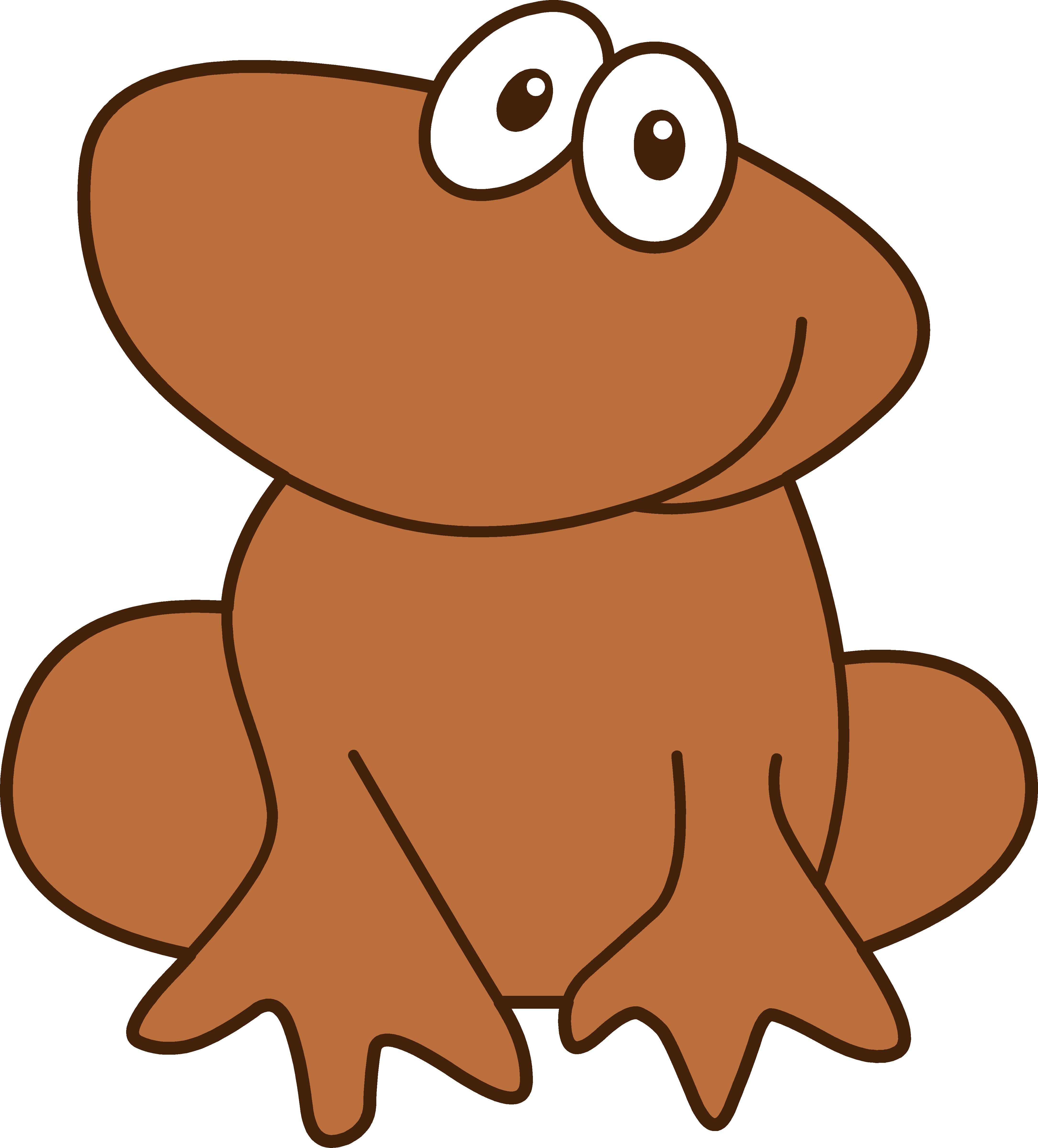 Cute Little Brown Frog - Brown Frog Clipart (4336x4797)