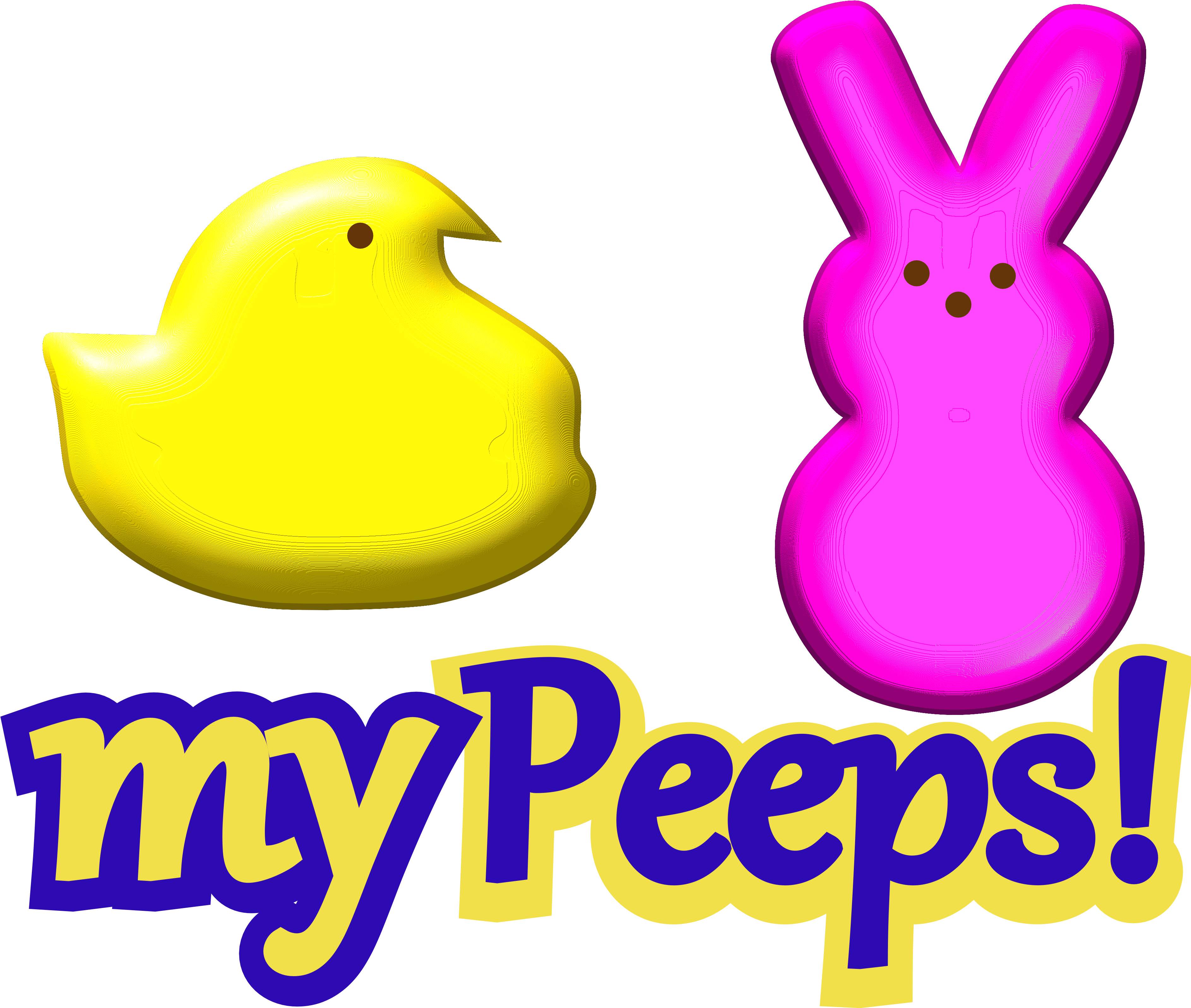 Peeps Clipart - Peeps Chicks And Bunnies (3823x3432)