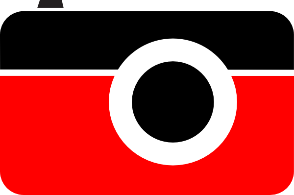 Camera Red Black Clip Art - Red And Black Camera (600x398)