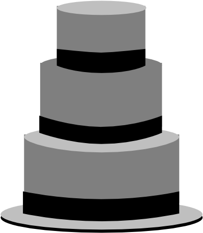 Wedding Cake Black Clipart (600x600)