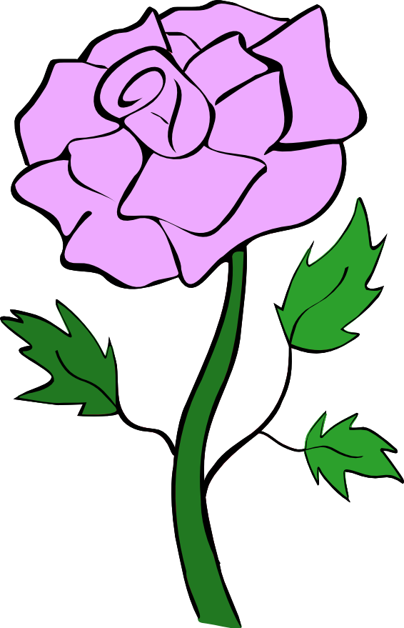 Rose Clipart - Clipart Rose Purple (566x879)