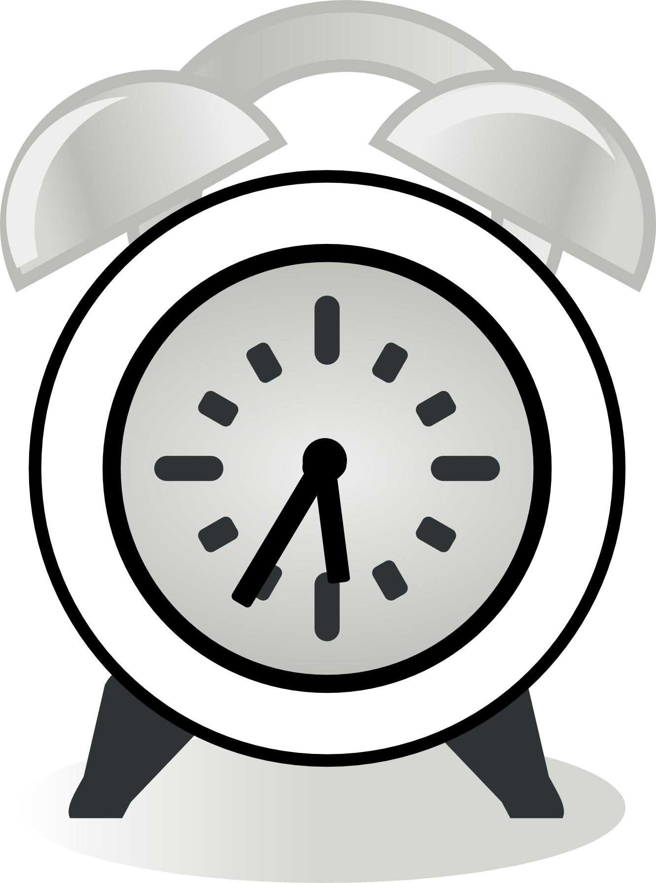 Clock - Clipart - Black - And - White - Alarm Clock (1331x1792)