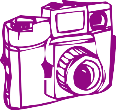 Camera Clipart Purple - Vintage Camera Graphic Clipart Png (400x380)