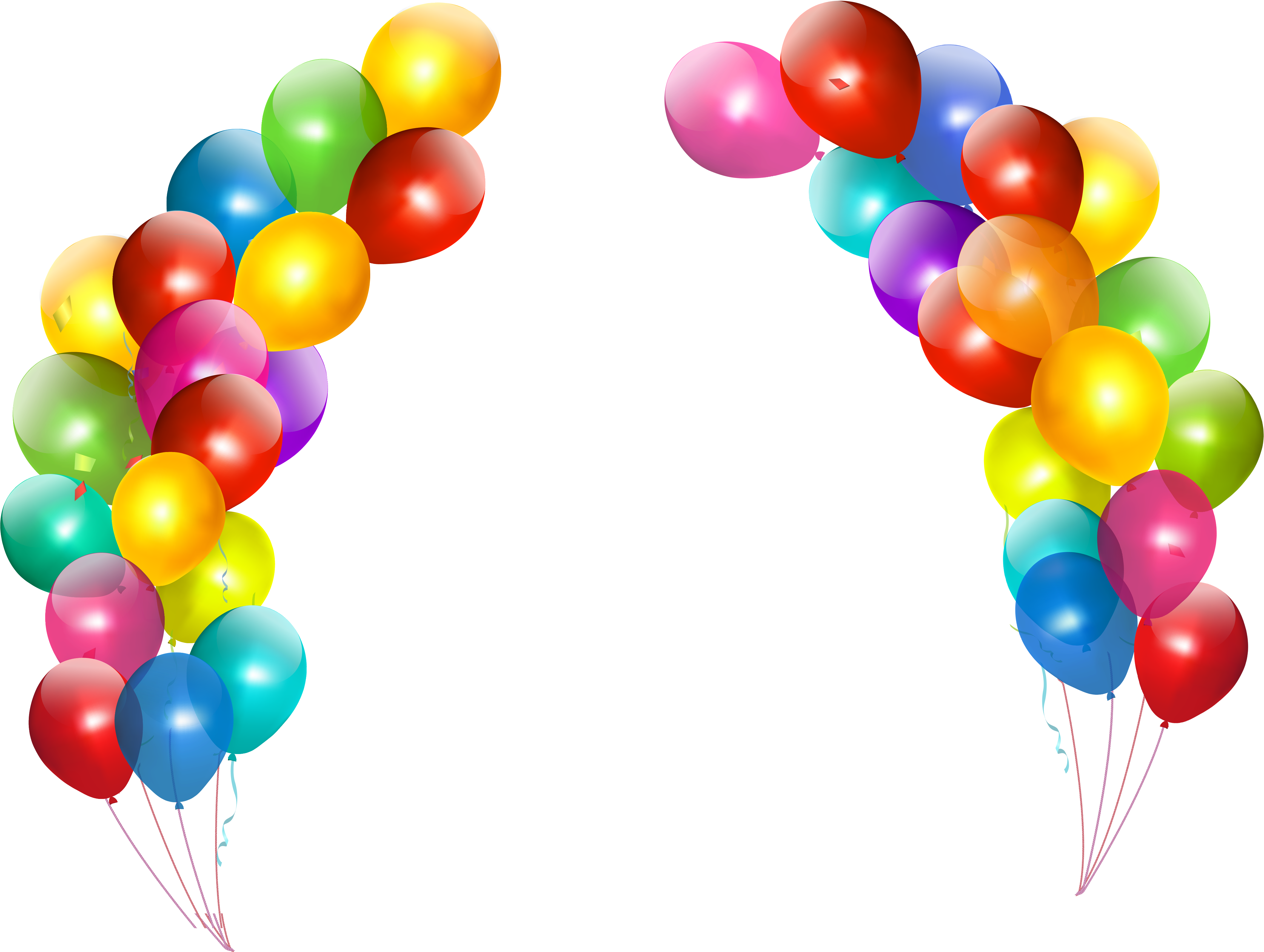 Arch Clipart Real Balloon - Happy Birthday Balloons Png (4944x3702)