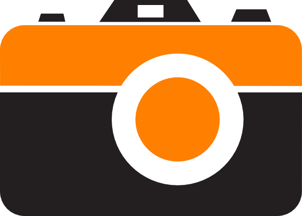Camera Clipart Orange - Orange Camera Clip Art (600x430)
