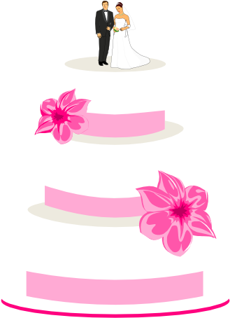 Wedding Cake Clipart - Pink Wedding Cake Clip Art (494x500)