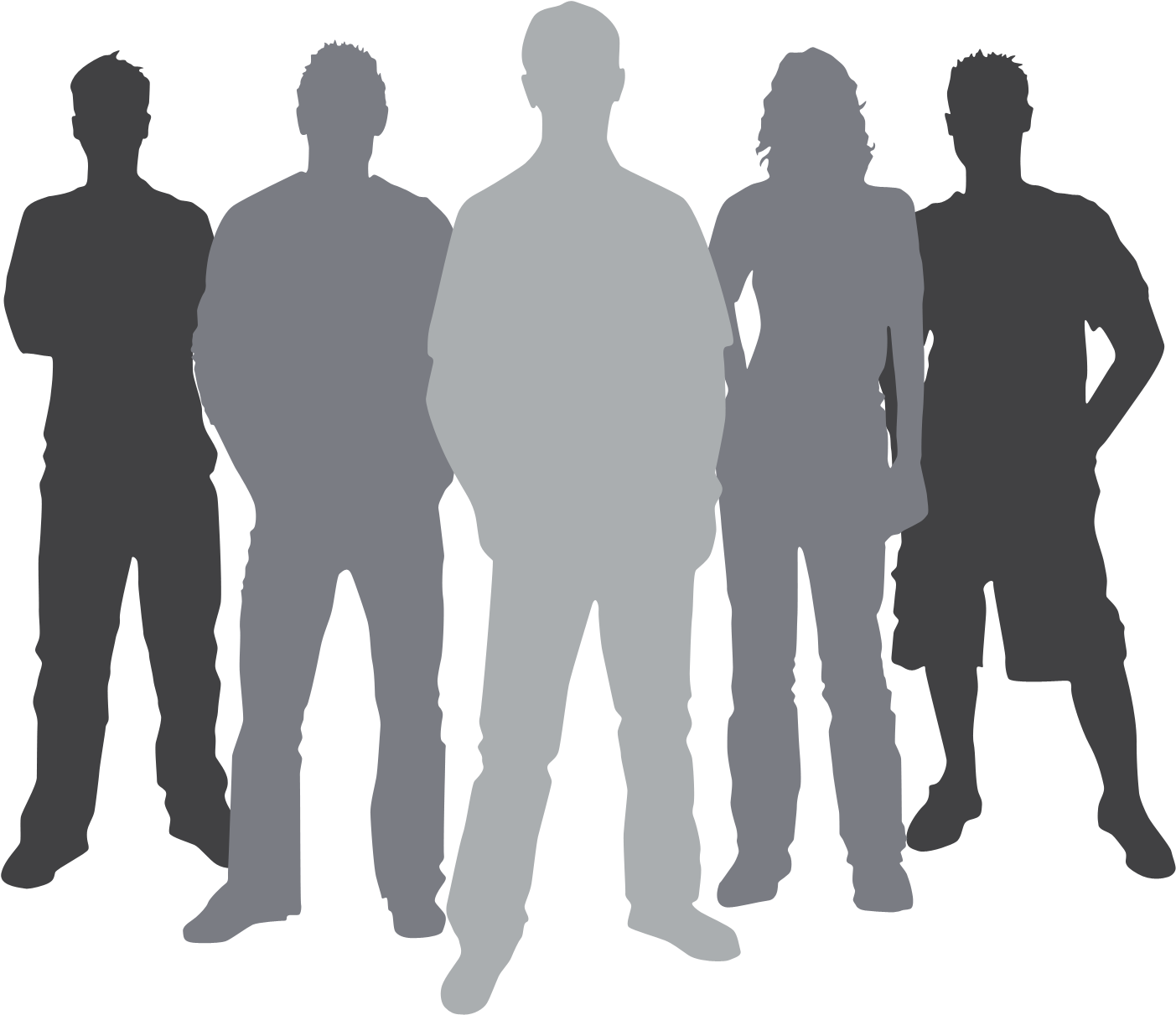 High Resolution Youth Png Clipart - Group Of People Silhouette (1600x1300)