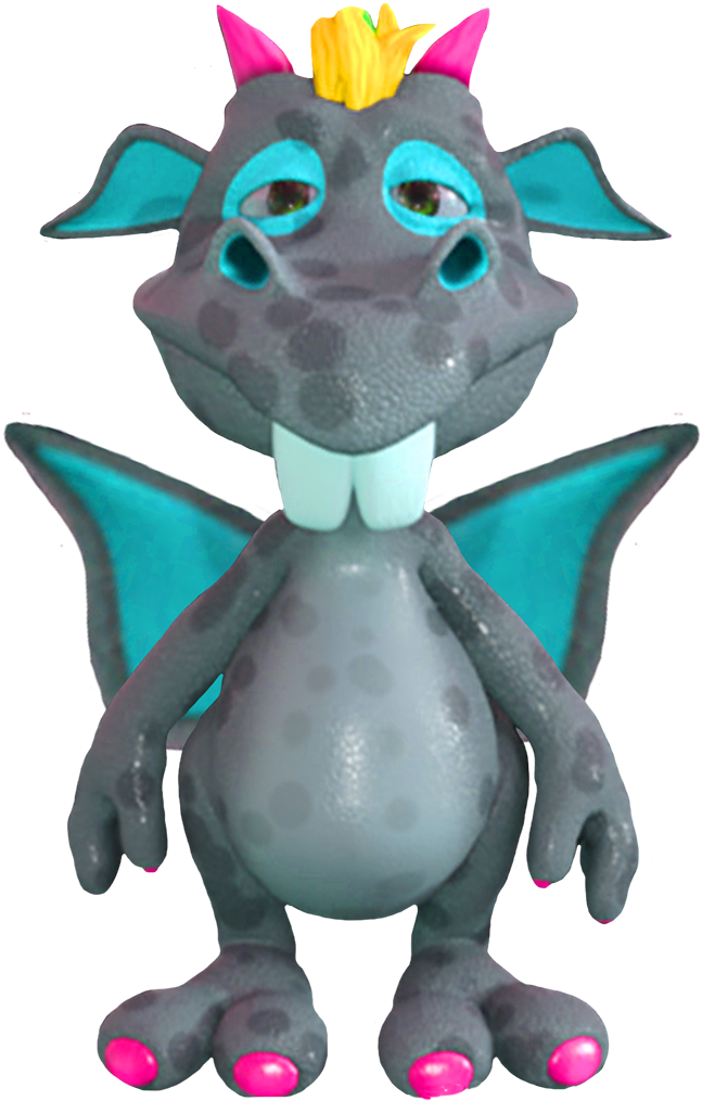 Cute Blue Cartoon Dragon - Animated Film (810x1063)