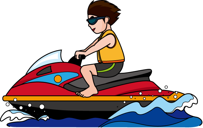 Boat Clipart Water Skiing - Clip Art Jetski (683x431)