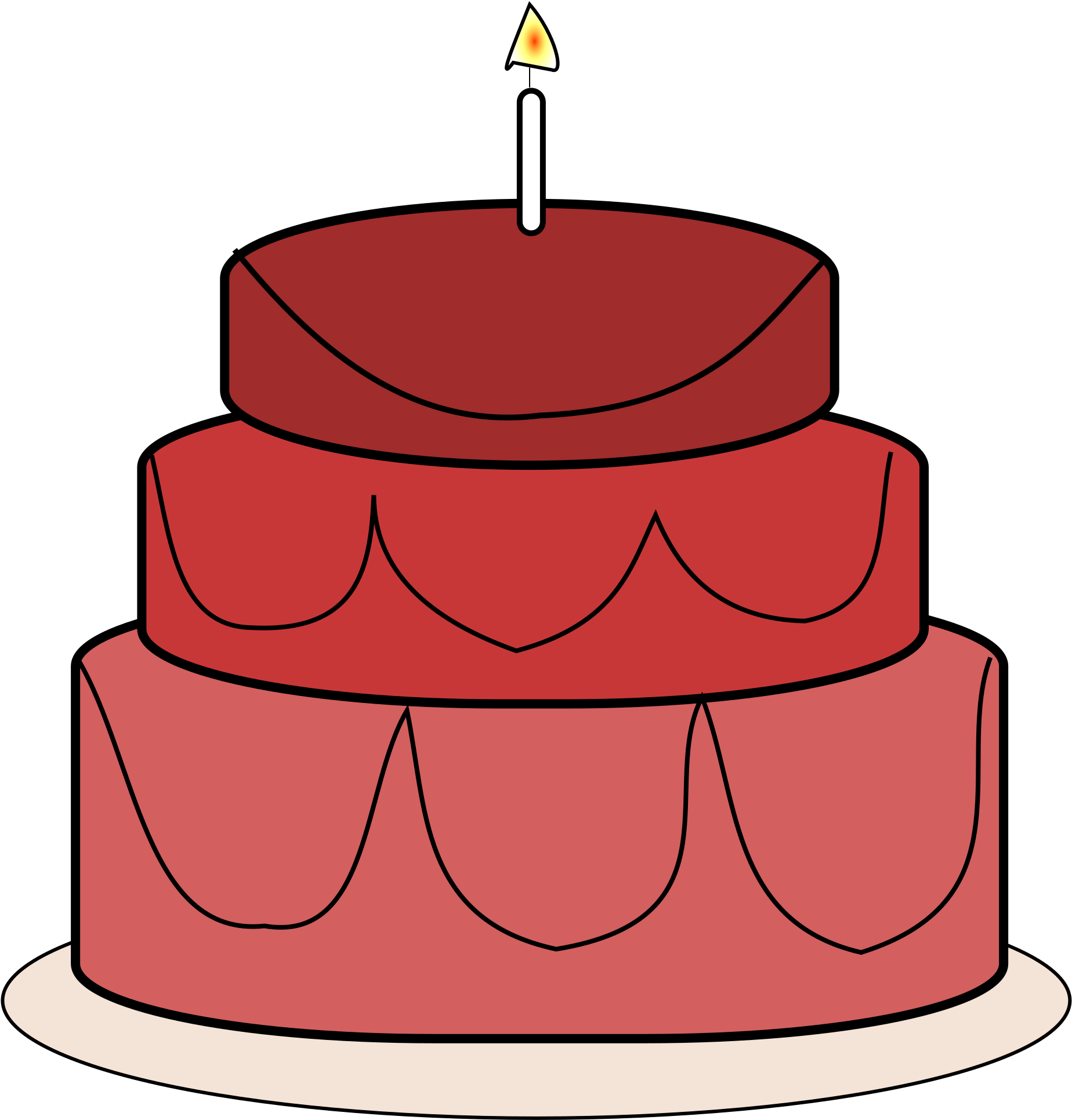 Red Birthday Cake Clipart Clipartxtras - Birthday Cake (2000x2400)