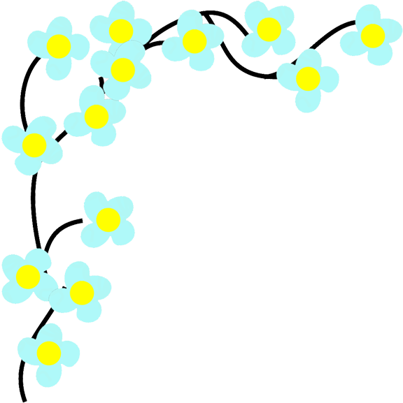 Flower Corner, Blue Flower Corner Drawing - Flower (591x591)