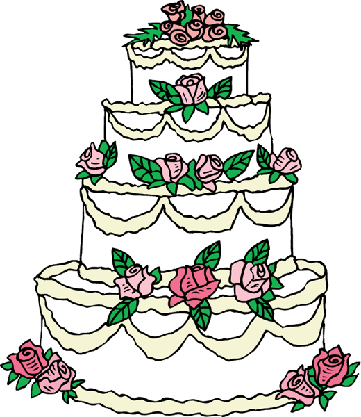 Elegant Wedding Cake Clip Art Free Clipart Images - Wedding Cake Clip Art (520x600)