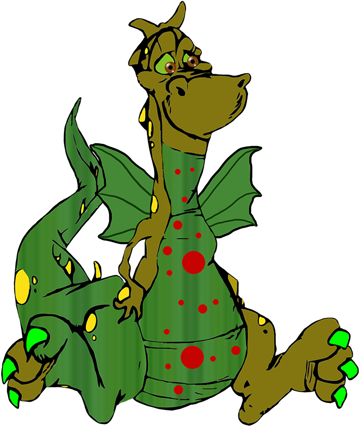 Cartoon Dragon Drawing, Sad Cartoon Dragon - Cartoon Dragon (739x886)