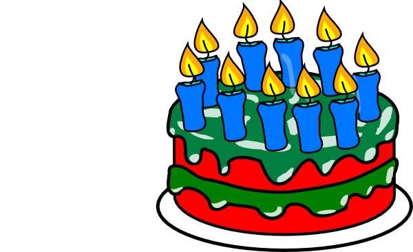 Red Birthday Cake Clip Art (600x367)