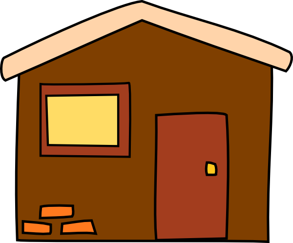 Brown House Clip Art At Vector Clip Art - Clip Art Bear House (600x498)