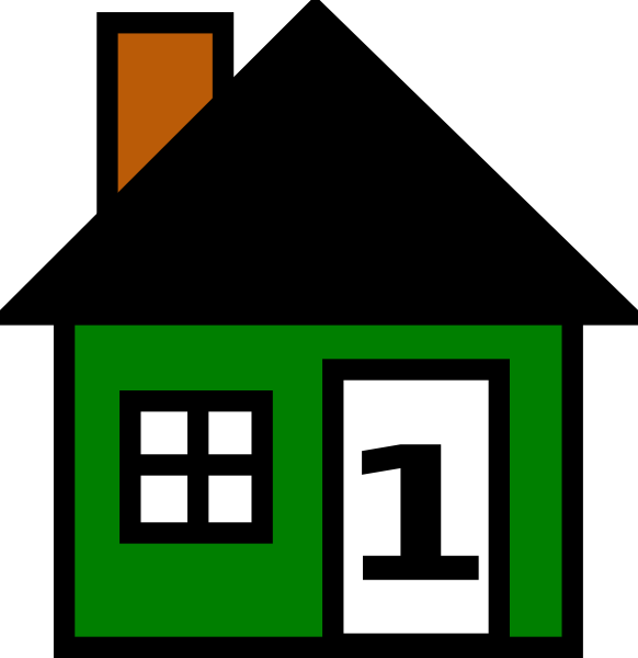 Number Green House Clip Art At Clker Com Vector Online - House Clip Art (582x600)
