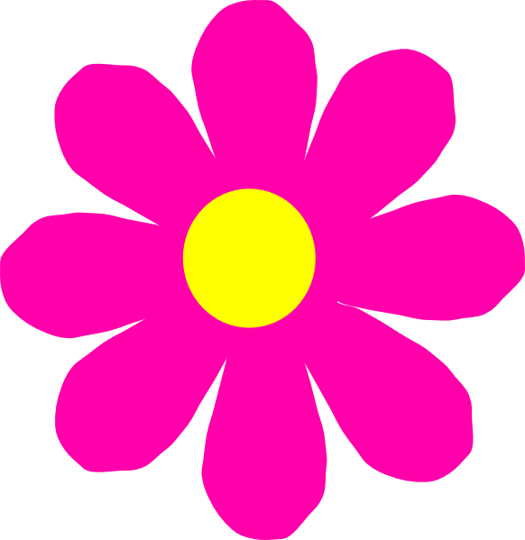 Pink Rose Clipart Animated - Flower Pink Clip Art (582x599)