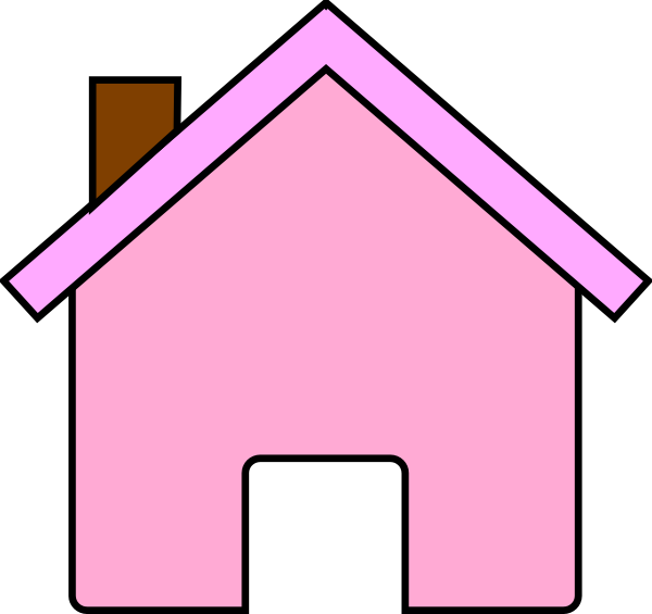 Pink House Clipart - Pink House Clip Art (600x565)