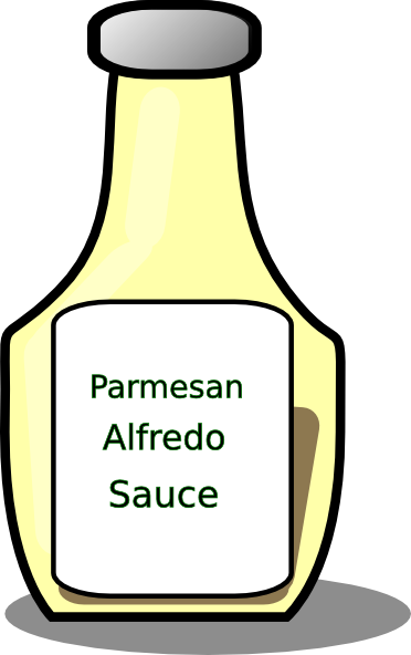 Sauce Bottle Clip Art - Alfredo Clipart (372x592)
