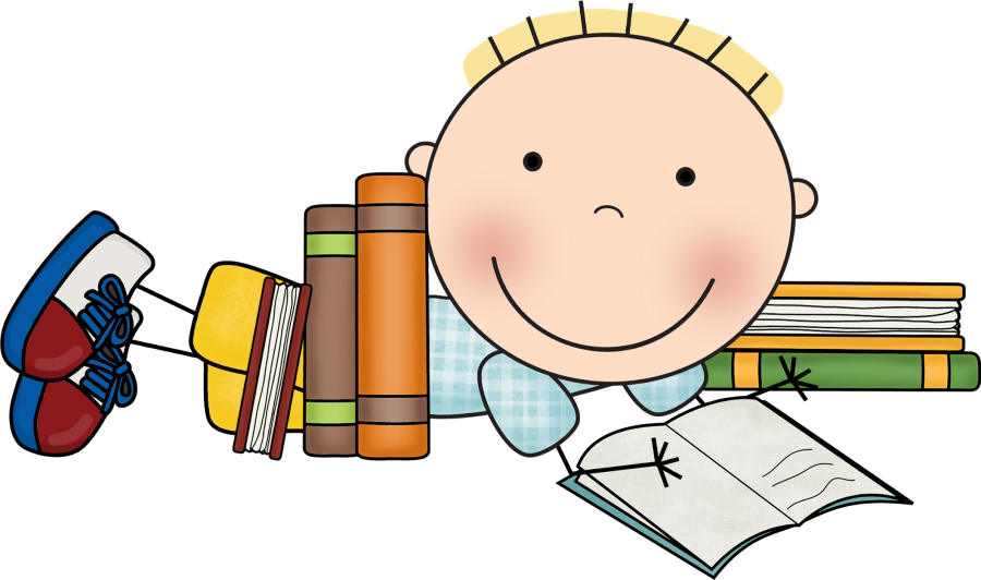 Boy With Book - Scrappin Doodles Clip Art (900x532)