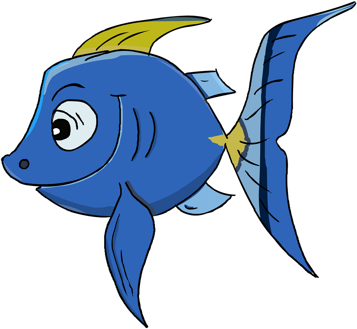 Fish, Parrot Fish, Cartoon, Blue, Good - Fish, Parrot Fish, Cartoon, Blue, Good (1280x1280)