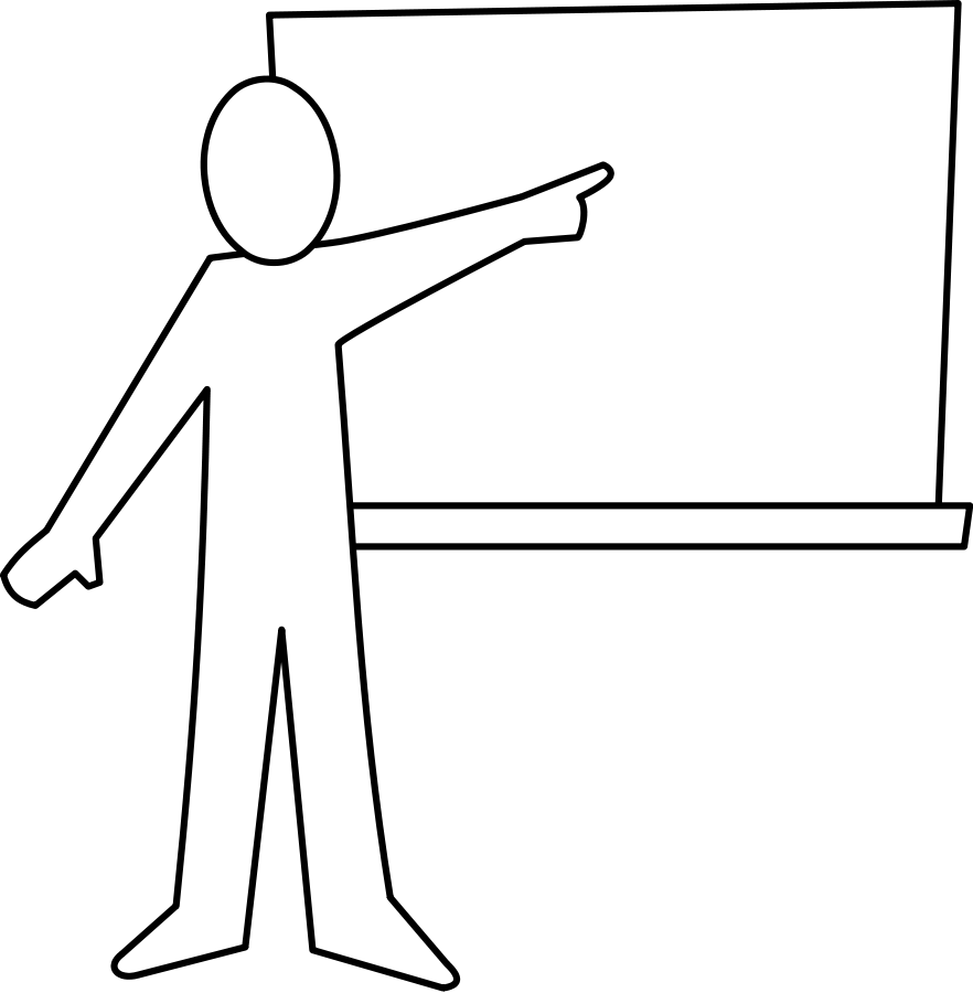 Professeur / Teacher Clip Art - Teacher Clipart Black And White Png (882x900)
