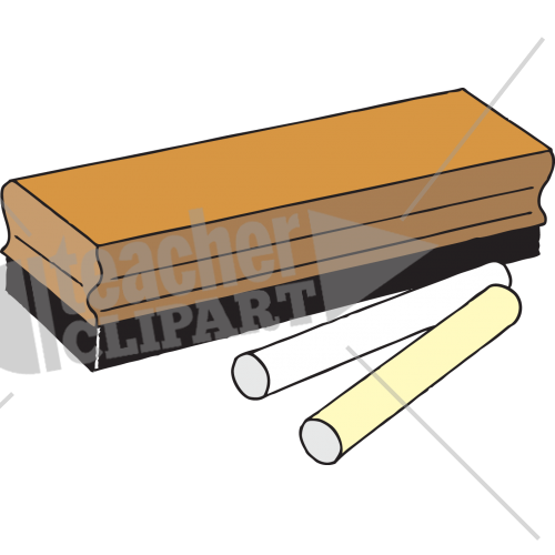 Teacher Chalk And Duster - Chalk And Duster Clipart (500x500)