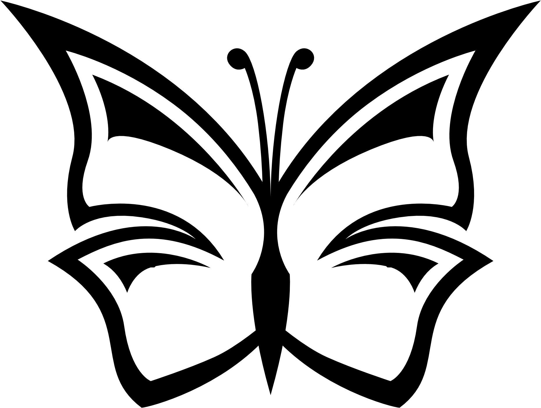 Butterfly Black And White Butterfly Clipart Black And - Flower Clipart Png Black And White (1979x1962)