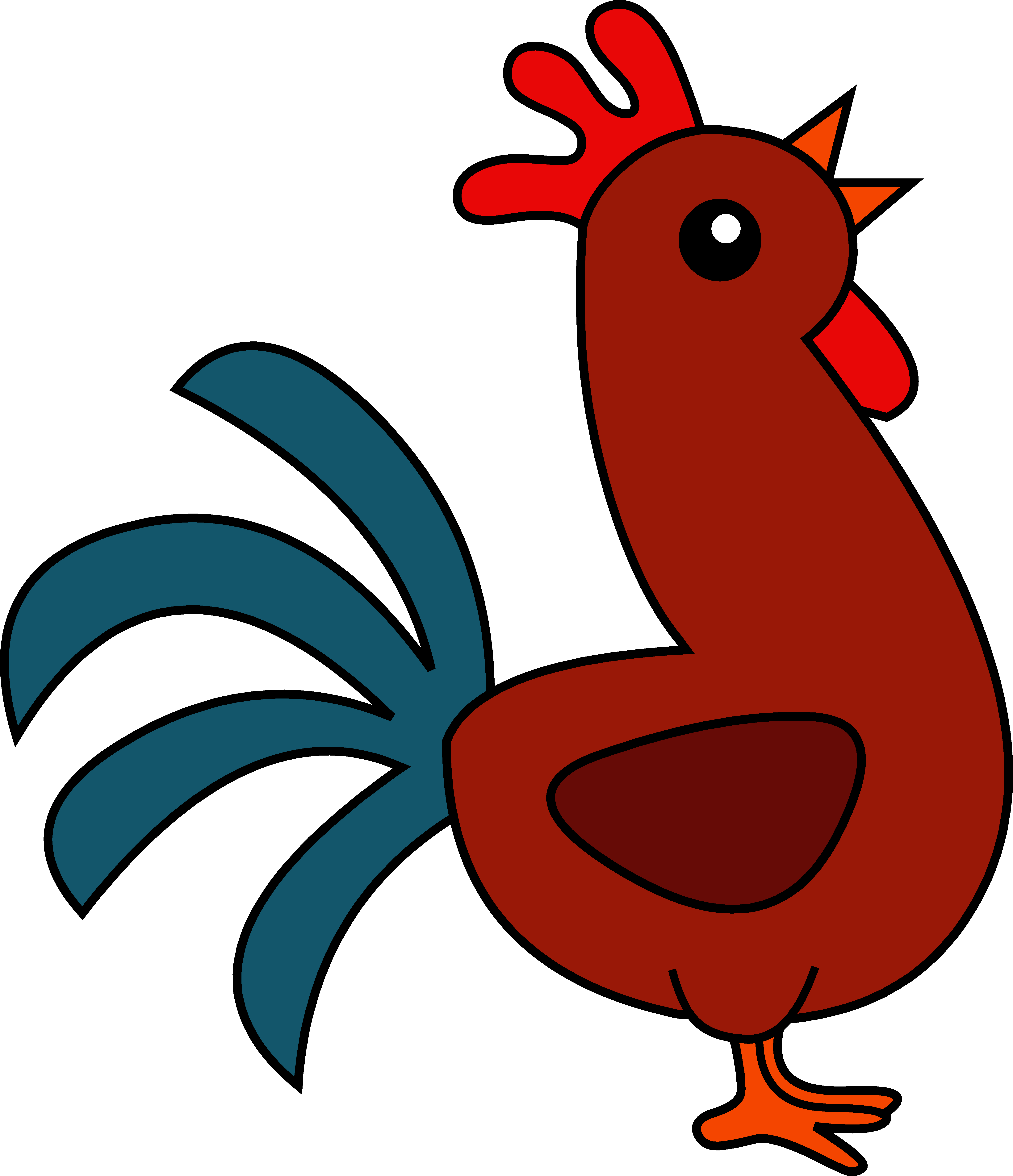 Cute Clipart - Rooster Clipart (5307x6162)