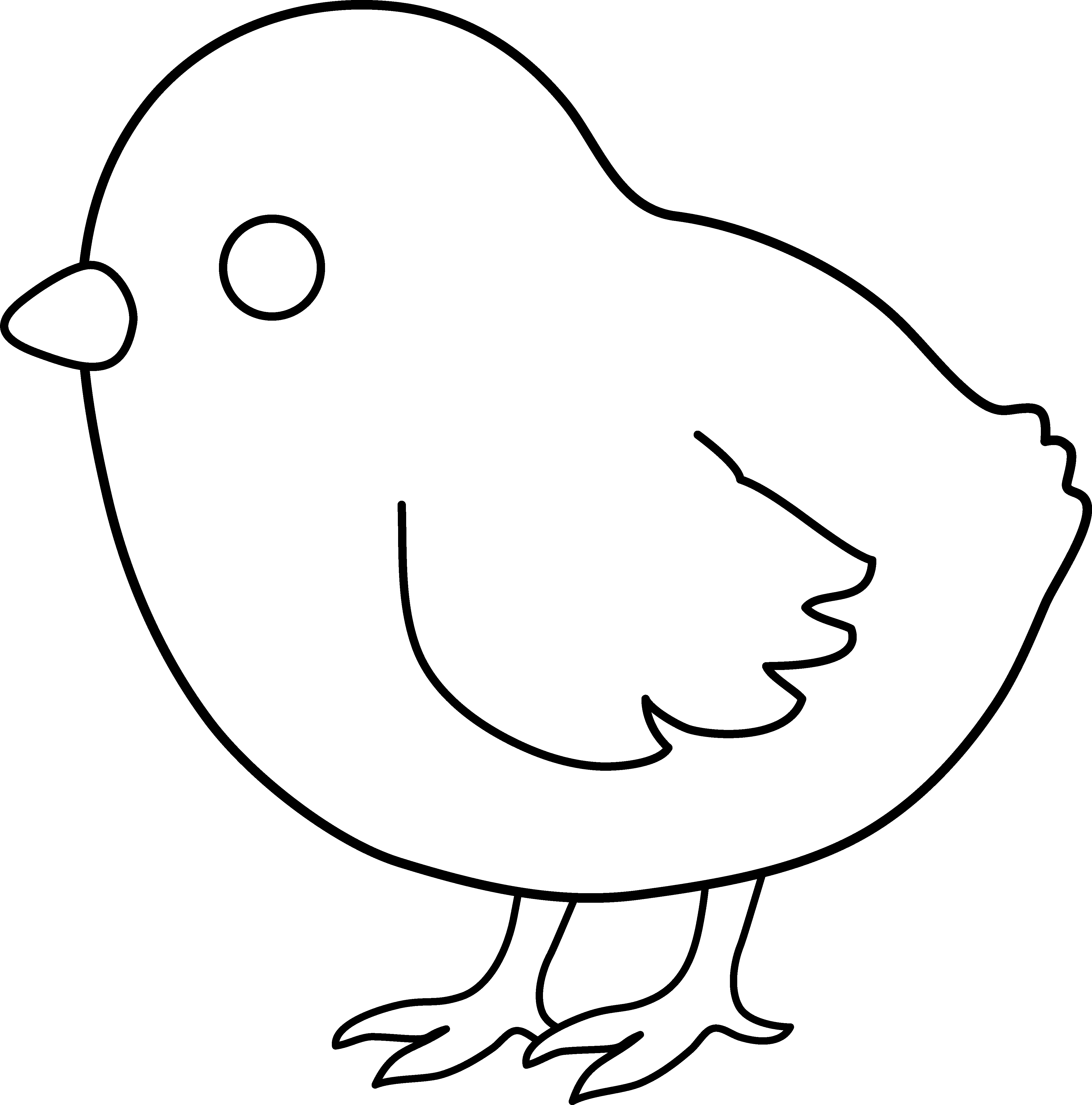 Clipart Peachy Ideas Chick Clipart Black And White - Free Coloring Baby Chick (4334x4387)