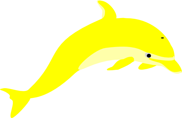 Dolphin Clipart Yellow - Green Dolphin Clipart (600x387)