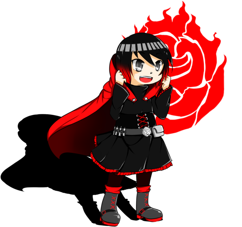 Chibi Ruby Rose~leader Of Rwby By Aoneko90 On Deviantart - Transparent Chibi Ruby Rose Rwby (894x894)