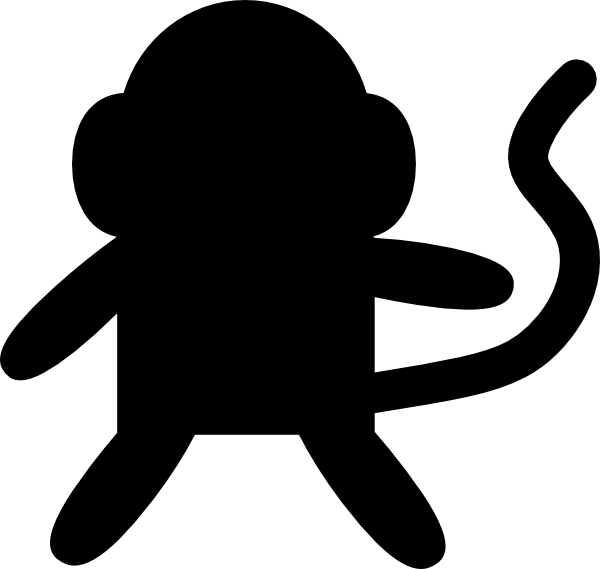 Black Monkey Clip Art - Black Monkey Clipart (600x569)