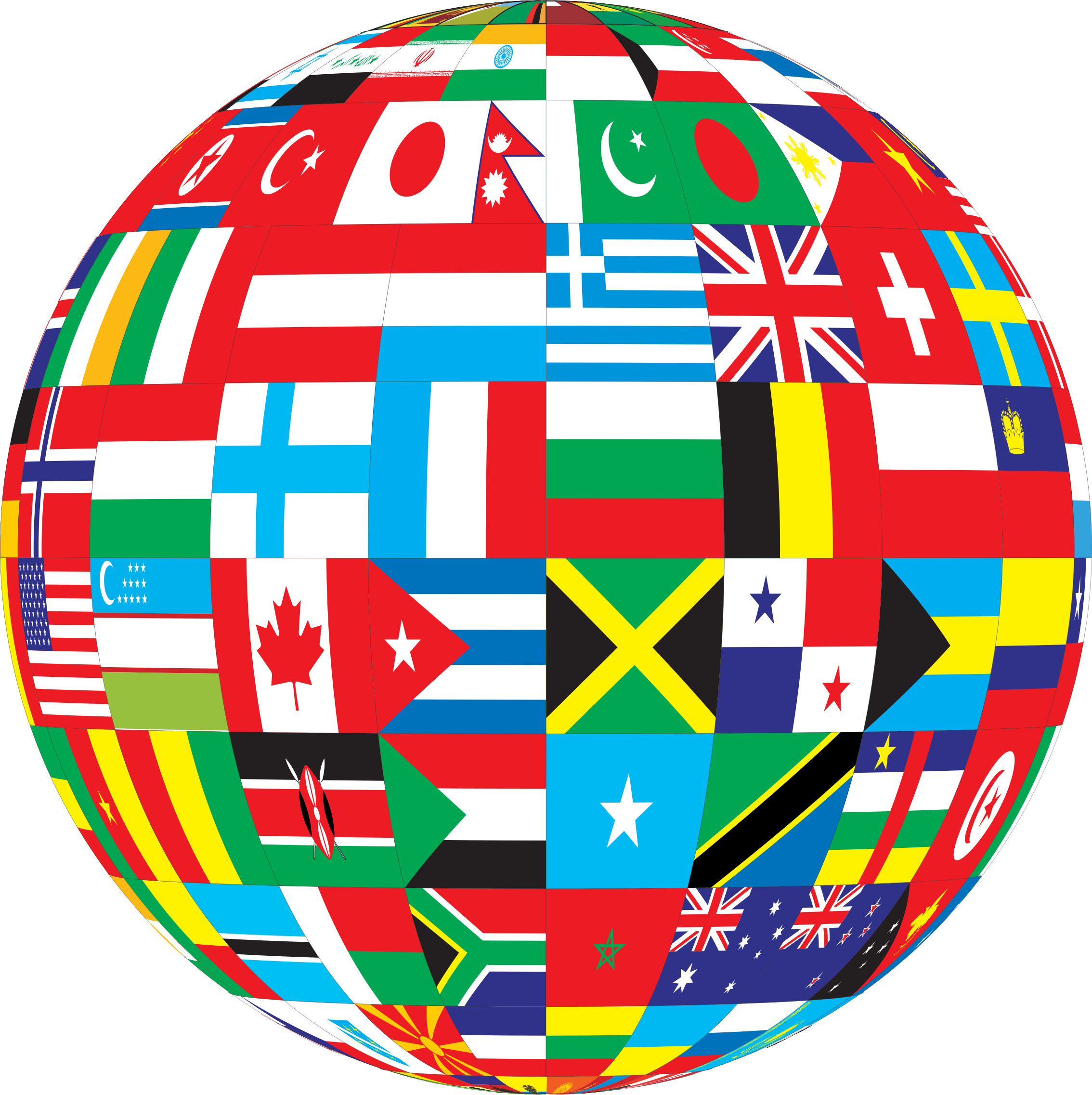 Kenya - Int'l - World Flag Globe Png (2268x2273)