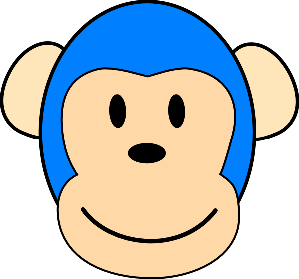 Blue Monkey Cartoon Character (600x560)