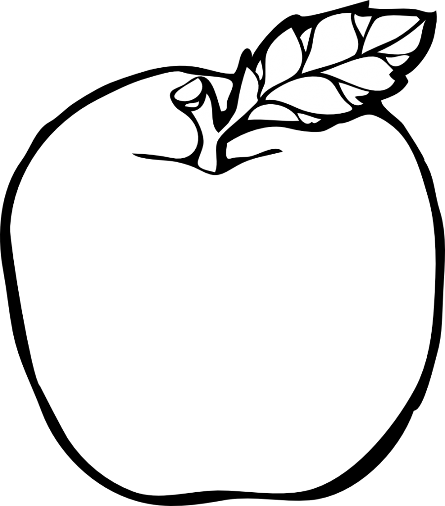Clip Art Graphic Apple Free Clipart Images Library - Apple Black And White (901x1024)