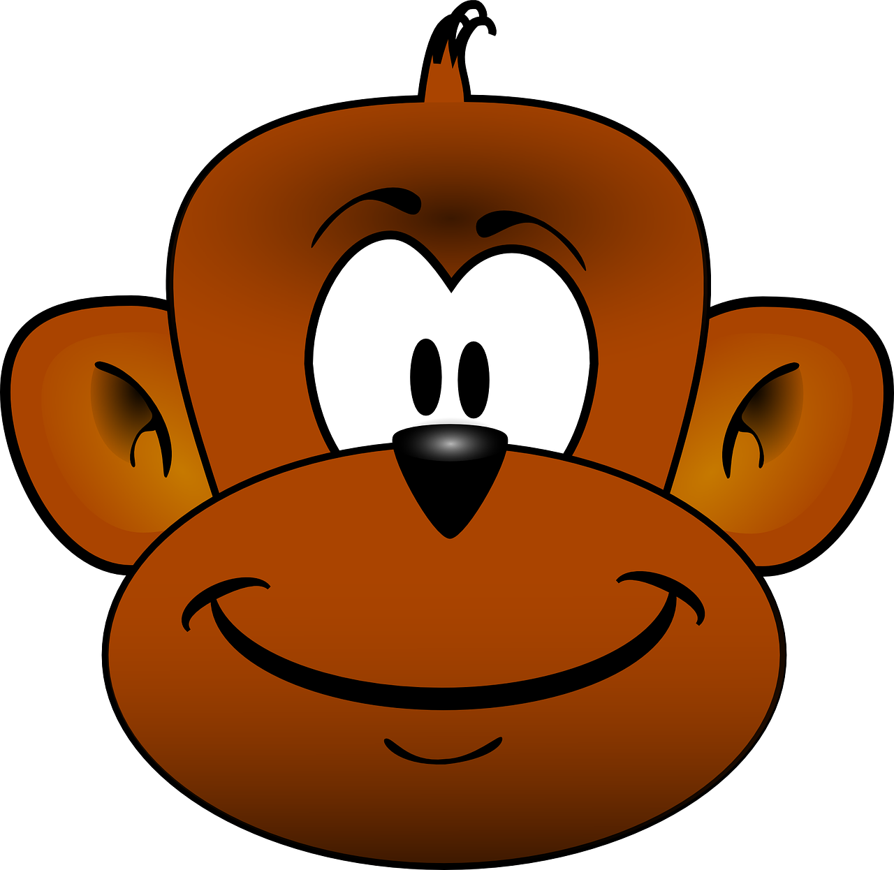 Clipart Info - Cartoon Monkey Head (1280x1246)
