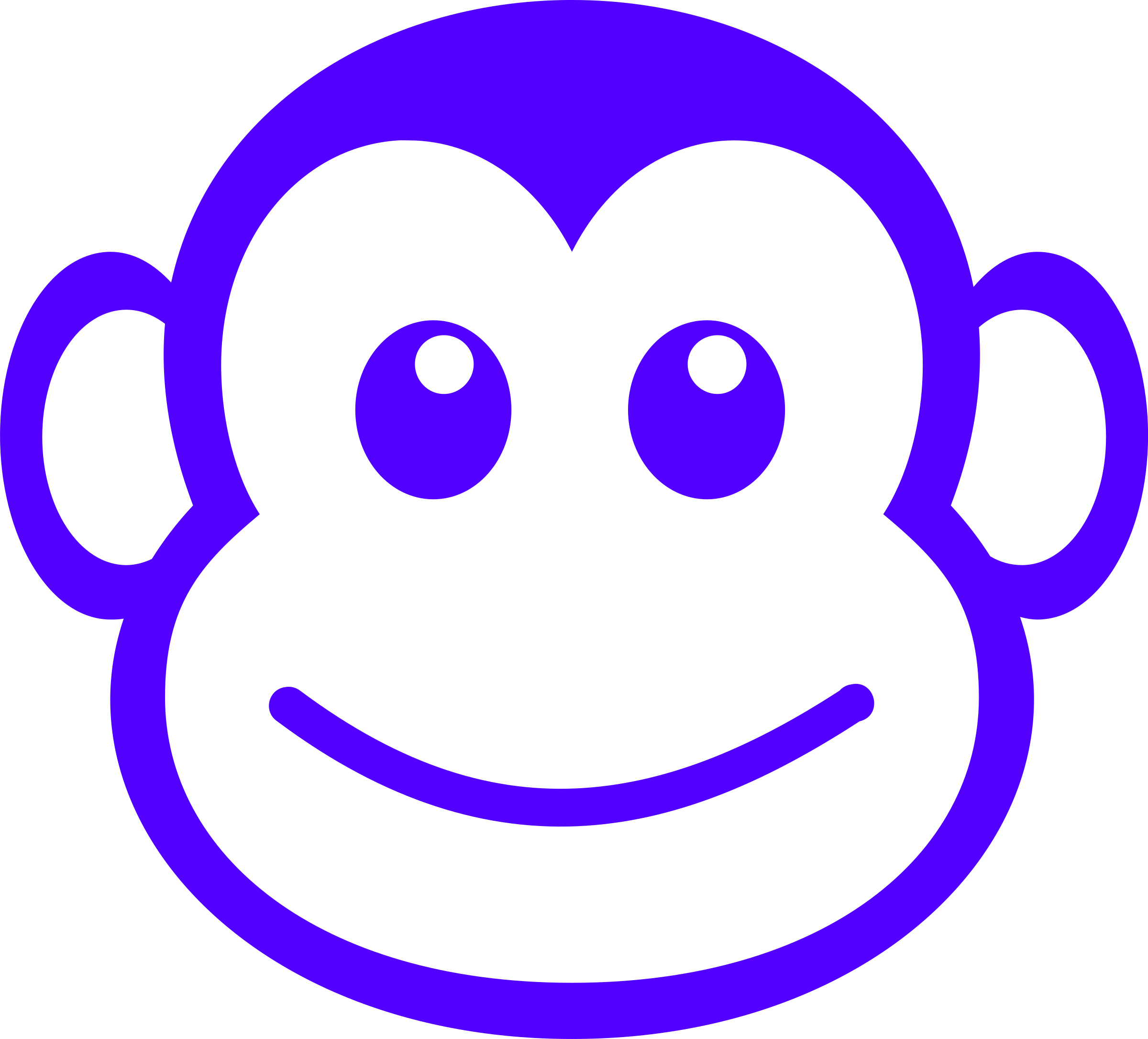 Funny Monkey Face Simple Path Clipart - Monkey Cross Stitch Patterns (2500x2261)