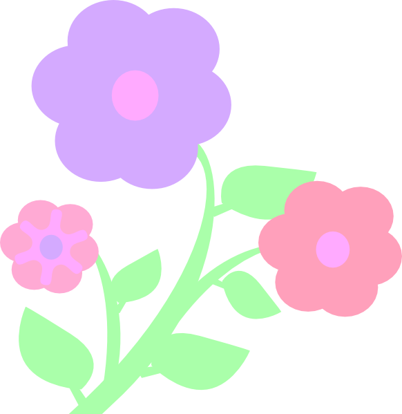 Pastel Flowers Clip Art (582x599)
