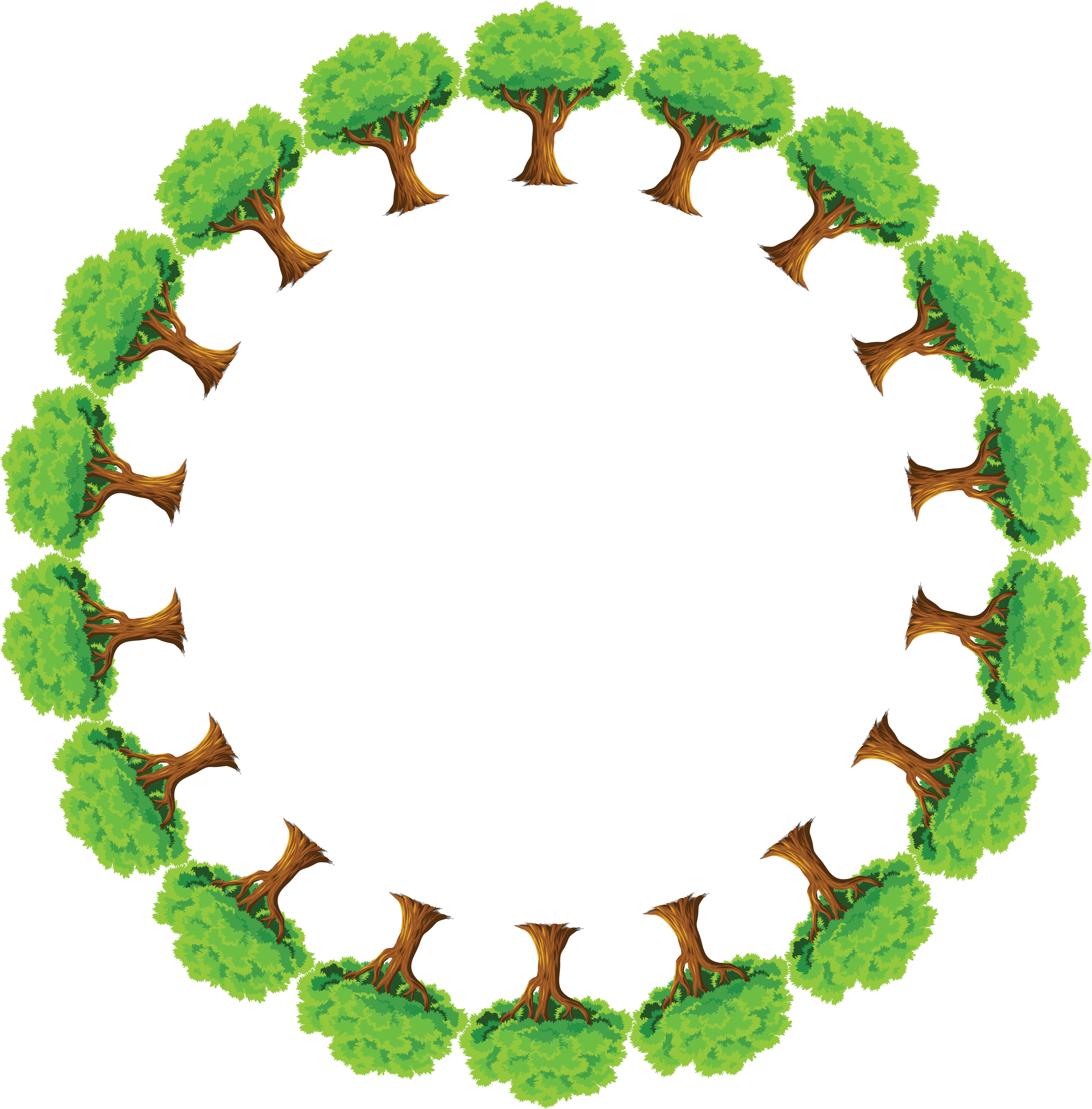 Free Clipart Of A Round Frame Of Trees - Save Environment In Hindi (4000x4061)