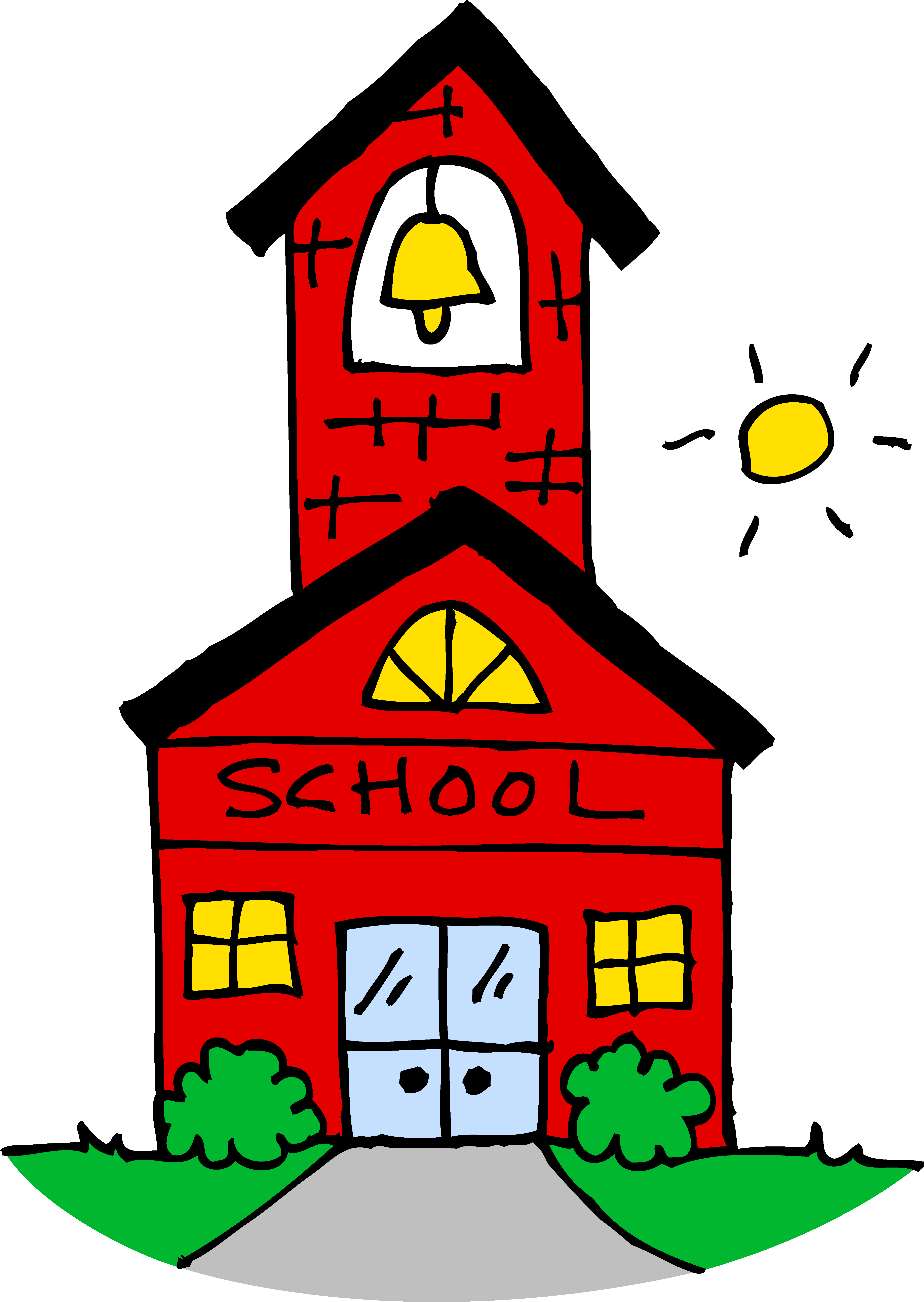 School House Clip Art - Free Clip Art School (4596x6478)
