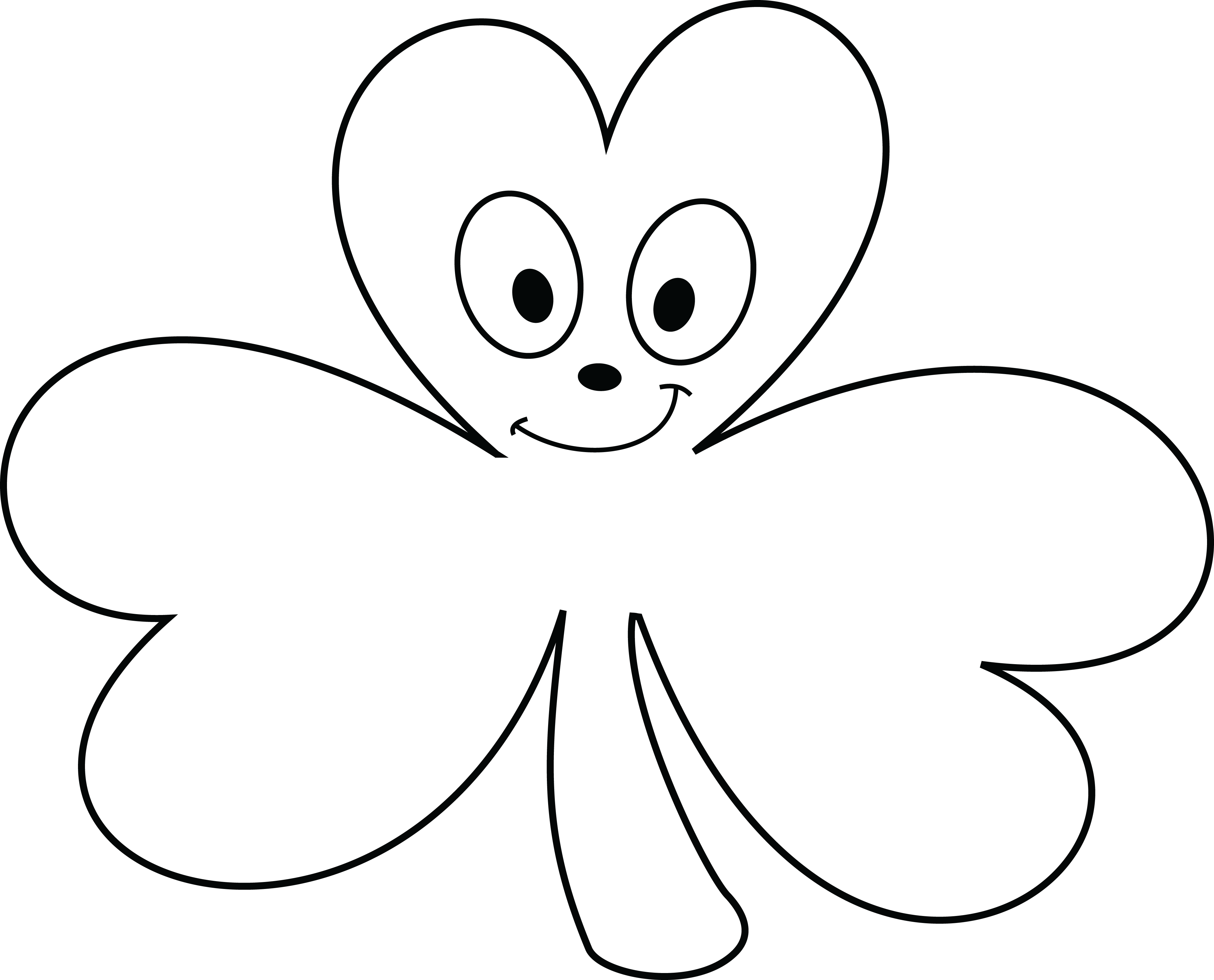 Monkey Clipart Black And White Images - Shamrock (4000x3230)