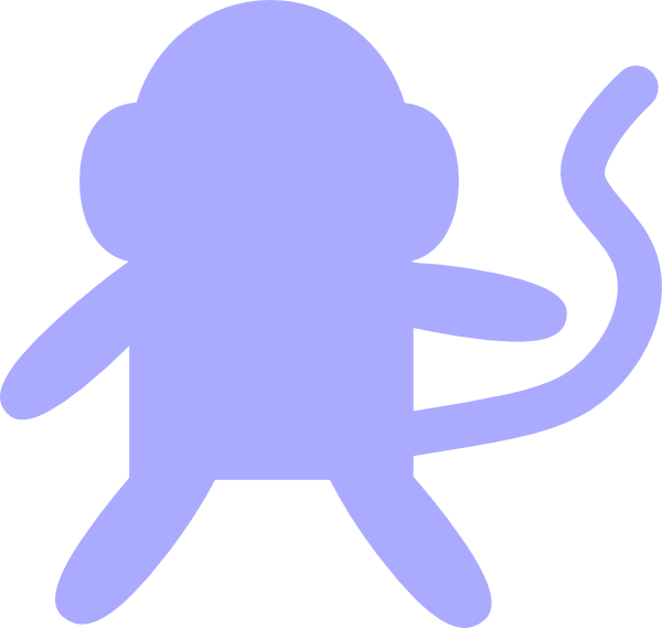 Baby Blue Monkey Clip Art - Monkey Clip Art (600x569)