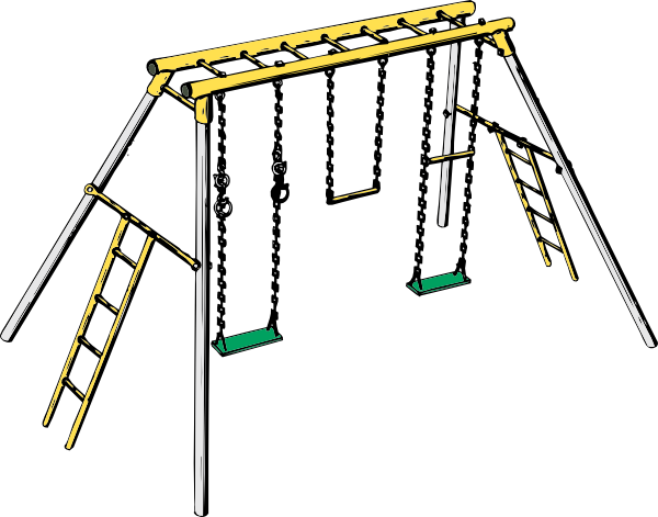 Clipart Info - Swing And Monkey Bars (600x471)