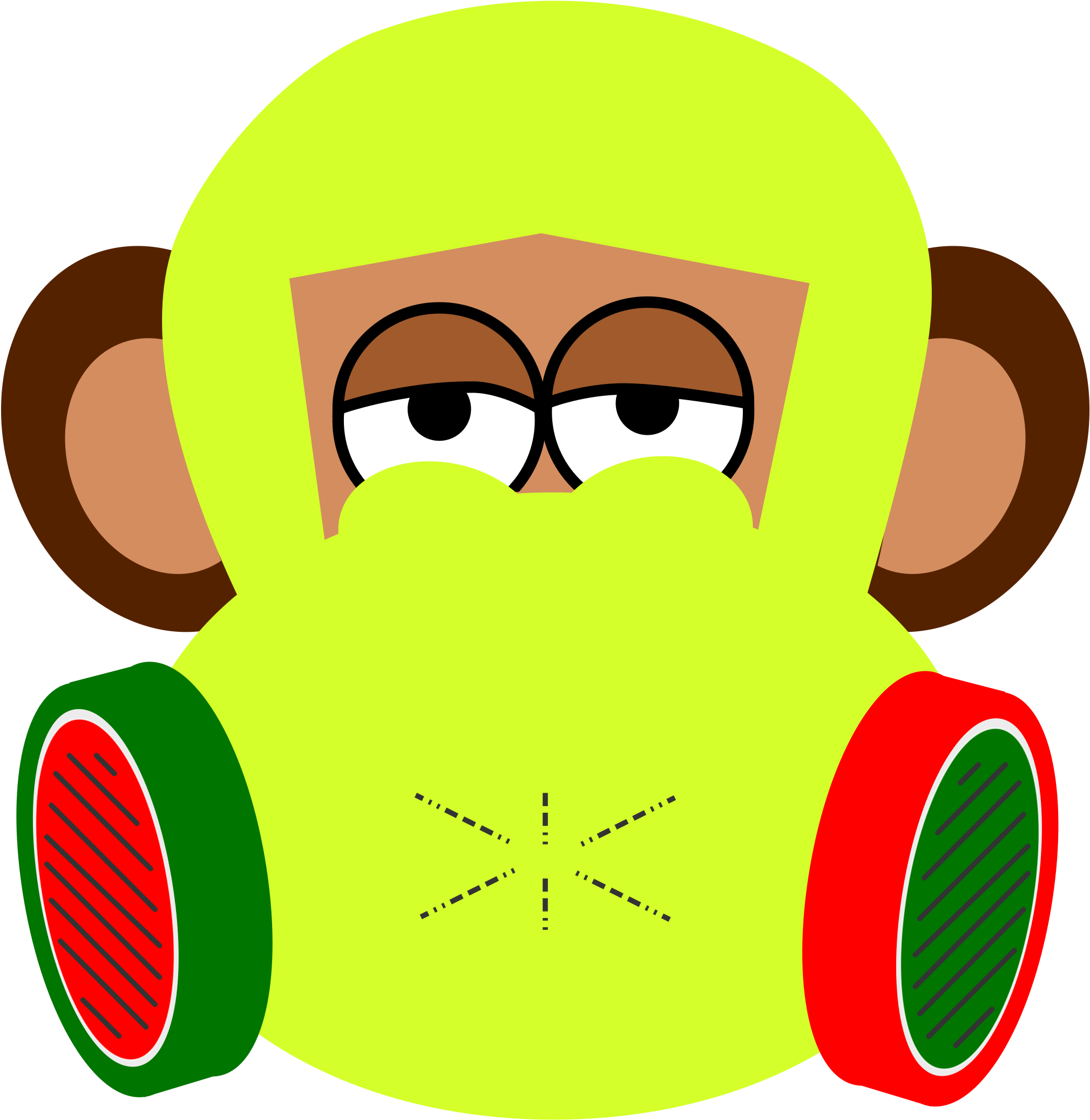 Related Monkey Clipart Mask - Monkey Face Shower Curtain (2400x2400)