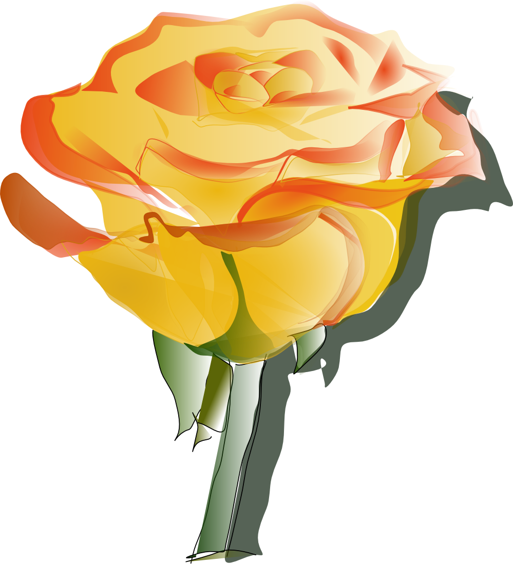 Yellow Rose Clipart Transparent - Yellow Rose Tattoo Designs (999x1099)