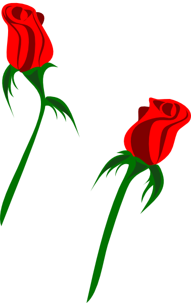 Single Red Rose Clip Art - Rose Bud Clip Art (378x600)